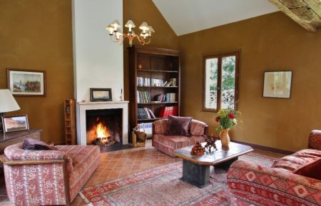 G&icirc;te n&deg;G1062 Tracy-le-Val - Oise - Salon avec chemin&eacute;e